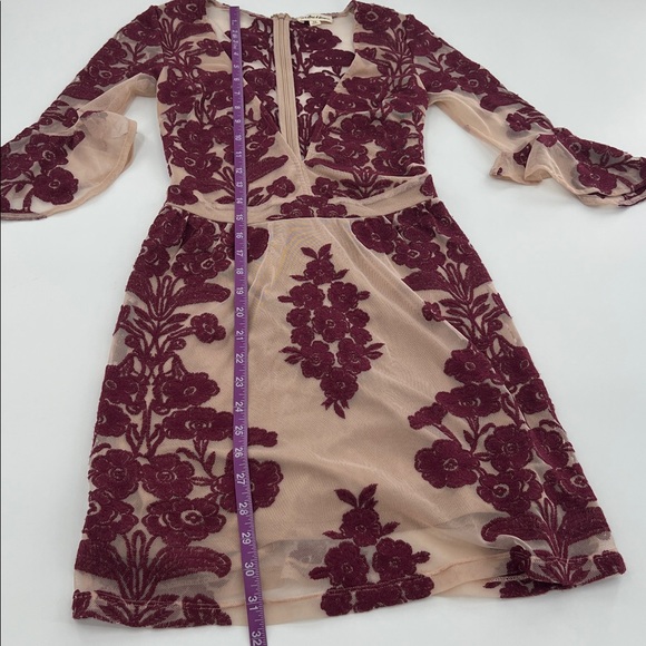 For Love & Lemons Temecula Embroidered Mesh V Neck Mini Dress $248 XS - Picture 7 of 10